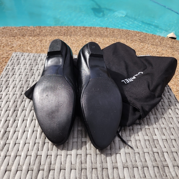 Authentic Chanel Black Ruffle ballerina ballet flats sz 41 10/10.5 - Picture 2 of 10